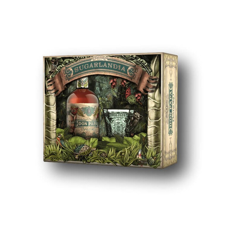 Coffret Don Papa Baroko Sugarlandia - 1 verre, une bouteille