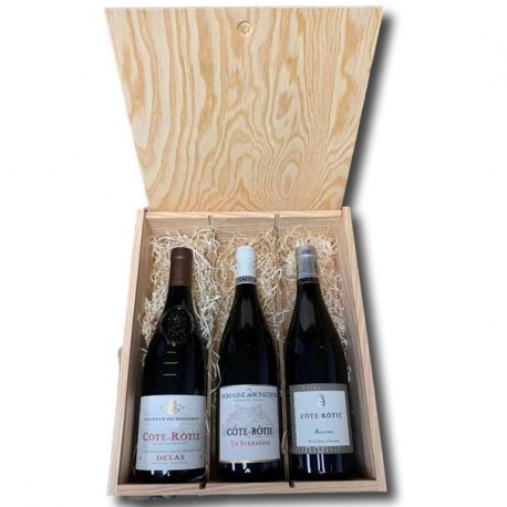 Coffret Vin en bois Noël - Assortiment 6 vins Bourgogne pour Noël