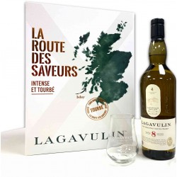 Coffret Cadeau Whisky LAGAVULIN 8 ans + 2 verres