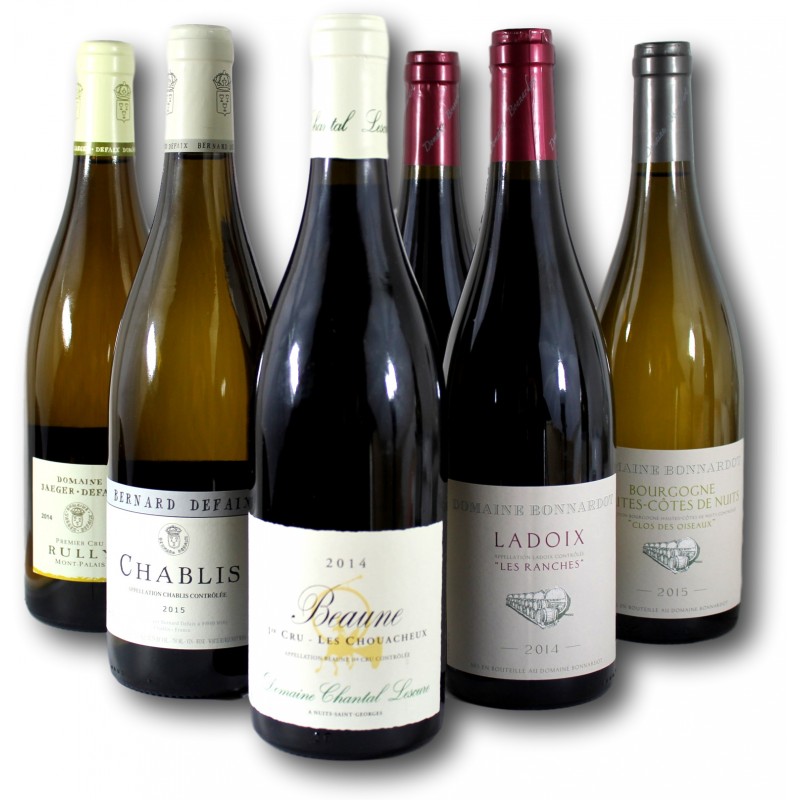 Coffret bois Vin rouge Bourgogne - Assortiment 6 vins rouges Bourgogne