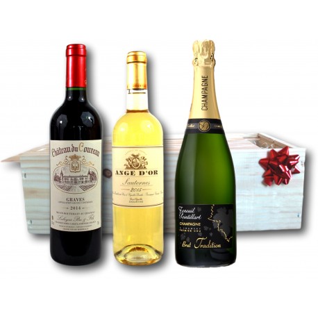 Coffret Cadeau Vin Rouge, Sauternes et Champagne