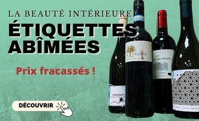 Vins avec étiquette abîmées soldés